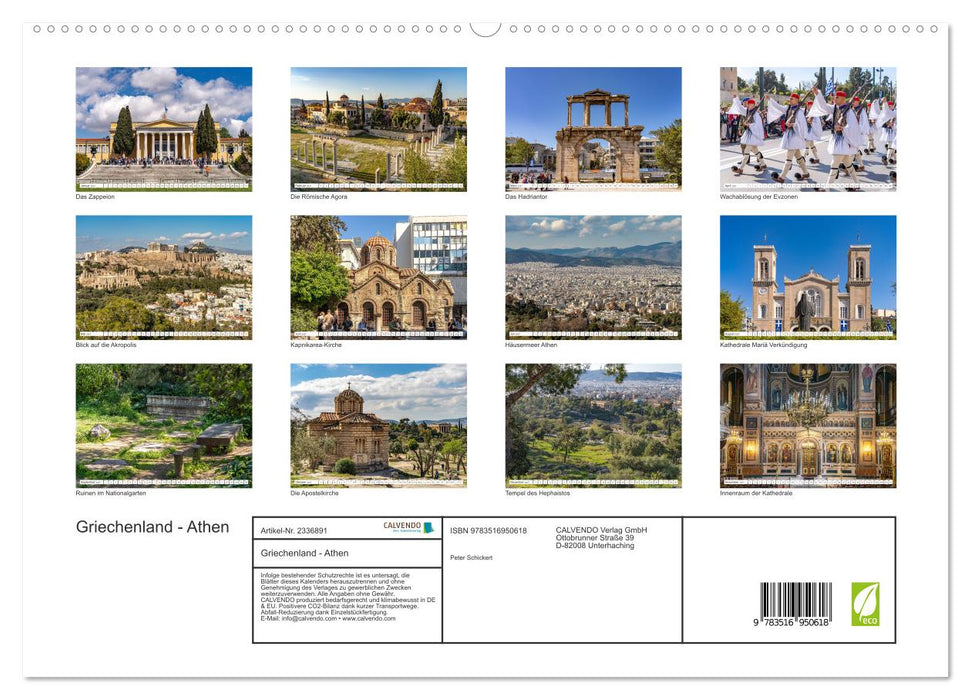 Griechenland - Athen (CALVENDO Premium Wandkalender 2027)
