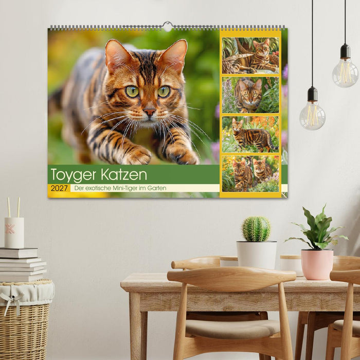 Toyger Katzen. Der exotische Mini-Tiger im Garten (CALVENDO Wandkalender 2027)