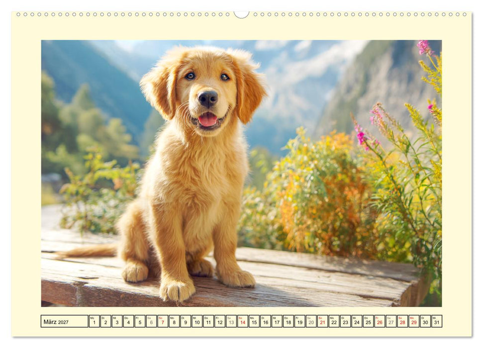 Golden Retriever. Treue Seelenhunde in der Bergwelt (CALVENDO Premium Wandkalender 2027)