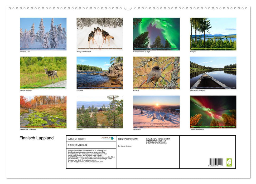 Finnisch Lappland (CALVENDO Wandkalender 2027)