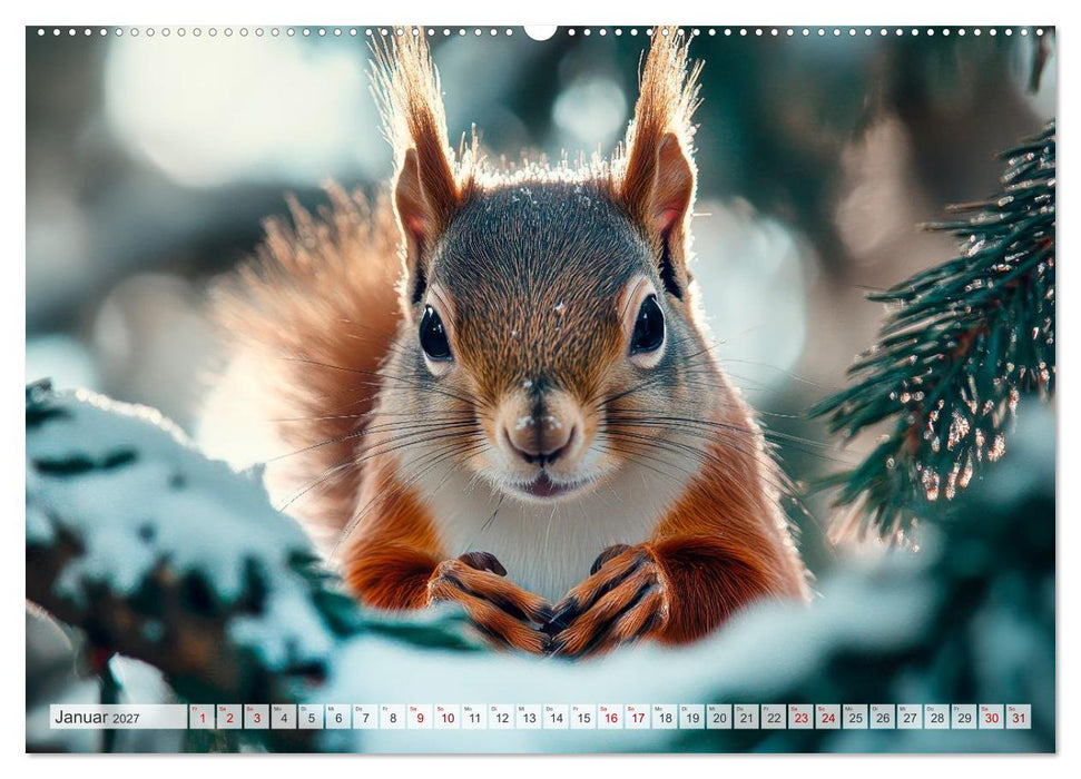 EICHHÖRNCHEN Niedliche kleine Wesen (CALVENDO Wandkalender 2027)