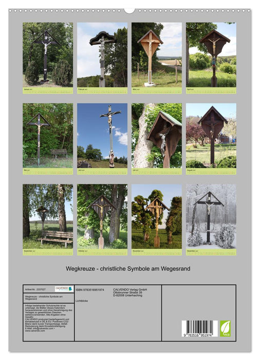 Wegkreuze - christliche Symbole am Wegesrand (CALVENDO Premium Wandkalender 2027)