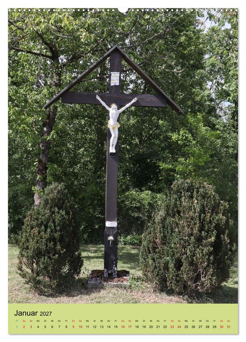 Wegkreuze - christliche Symbole am Wegesrand (CALVENDO Premium Wandkalender 2027)
