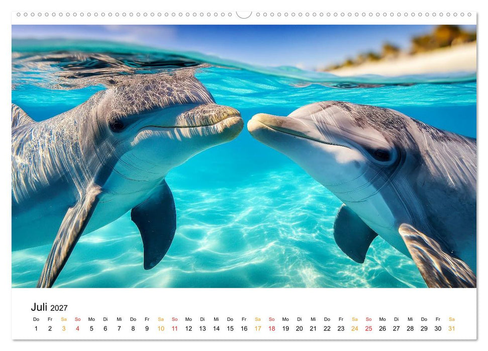 Delfine - Wellen Künstler (CALVENDO Premium Wandkalender 2027)