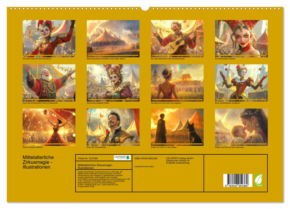 Mittelalterliche Zirkusmagie - Illustrationen (CALVENDO Premium Wandkalender 2027)