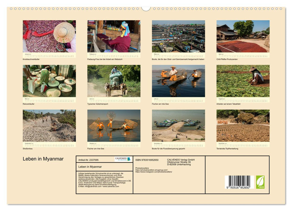Leben in Myanmar (CALVENDO Premium Wandkalender 2027)