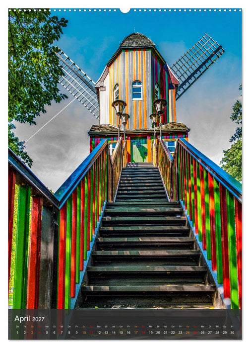 Windmühlen mit Flügel am Niederrhein (CALVENDO Wandkalender 2027)