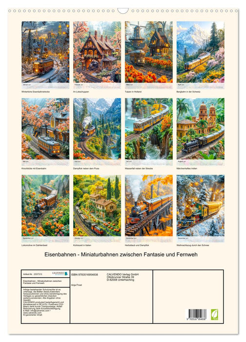 Eisenbahnen - Miniaturbahnen zwischen Fantasie und Fernweh (CALVENDO Wandkalender 2027)