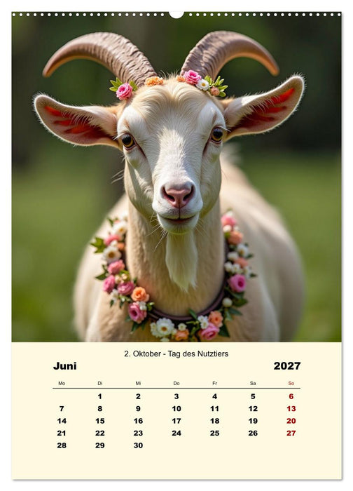 Blumenbekränzte Haustiere zu ihrem Feiertag (CALVENDO Wandkalender 2027)