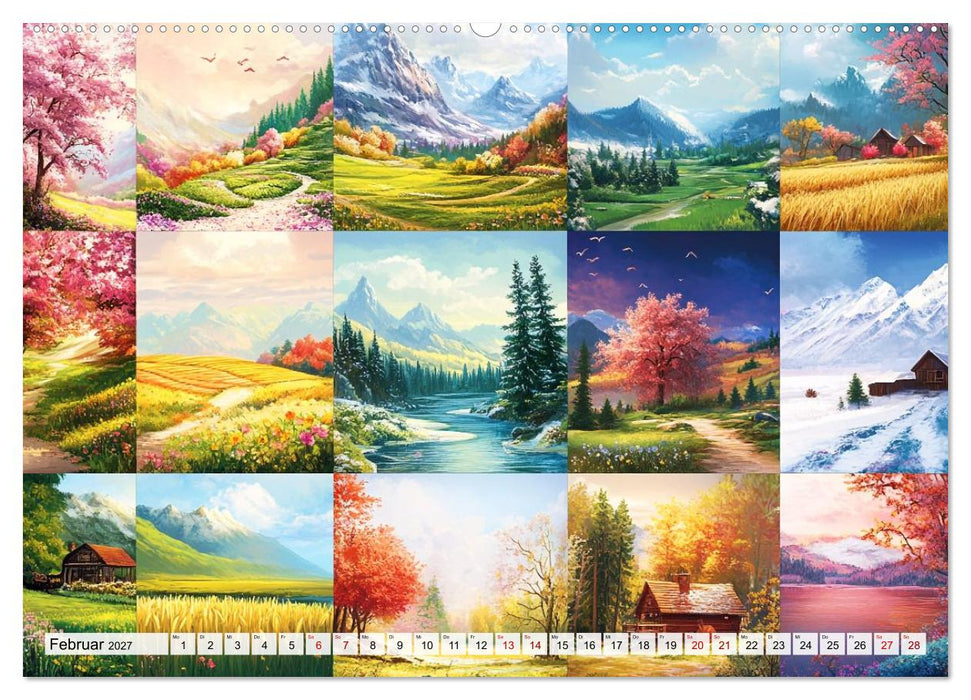 Landschaften in bunten Fragmenten (CALVENDO Premium Wandkalender 2027)