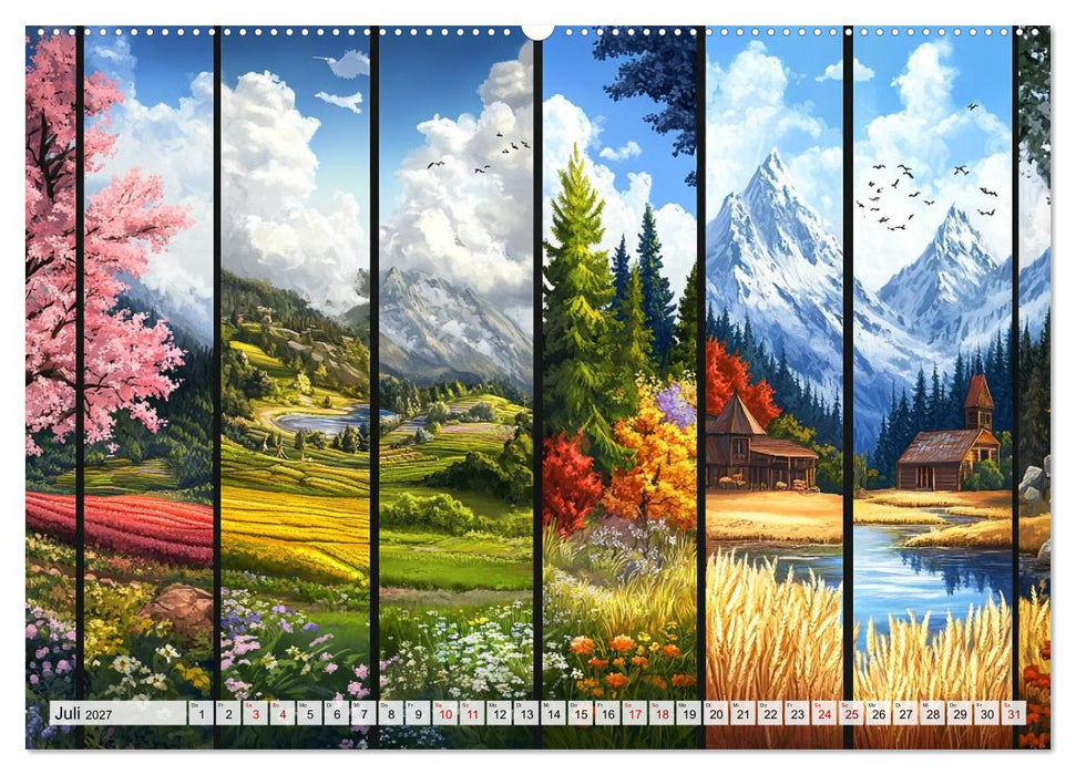 Landschaften in bunten Fragmenten (CALVENDO Premium Wandkalender 2027)