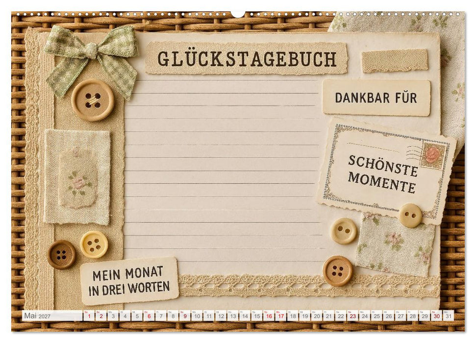 Lächeln sammeln - Dein persönlicher Glückskalender zum Mitgestalten (CALVENDO Premium Wandkalender 2027)