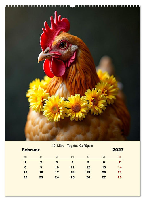 Blumenbekränzte Haustiere zu ihrem Feiertag (CALVENDO Premium Wandkalender 2027)