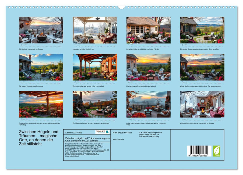 Zwischen Hügeln und Träumen – magische Orte, an denen die Zeit stillsteht (CALVENDO Premium Wandkalender 2027)