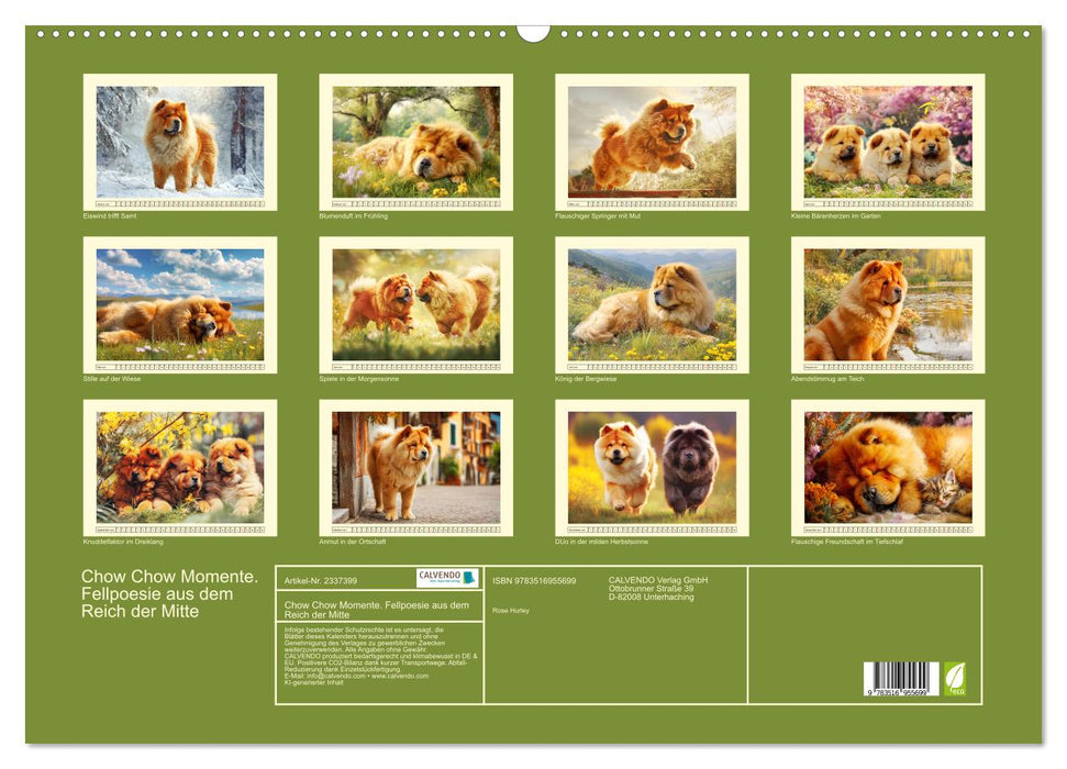 Chow Chow Momente. Fellpoesie aus dem Reich der Mitte (CALVENDO Wandkalender 2027)