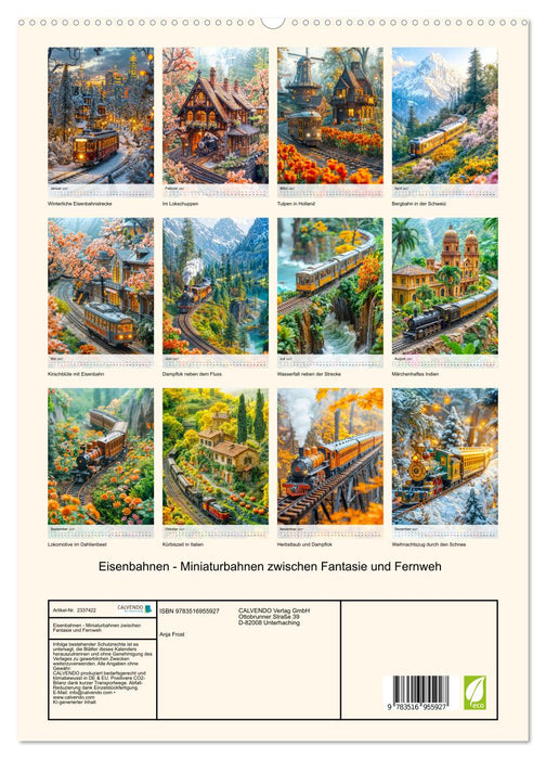 Eisenbahnen - Miniaturbahnen zwischen Fantasie und Fernweh (CALVENDO Premium Wandkalender 2027)