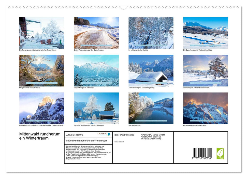 Mittenwald rundherum ein Wintertraum (CALVENDO Premium Wandkalender 2027)