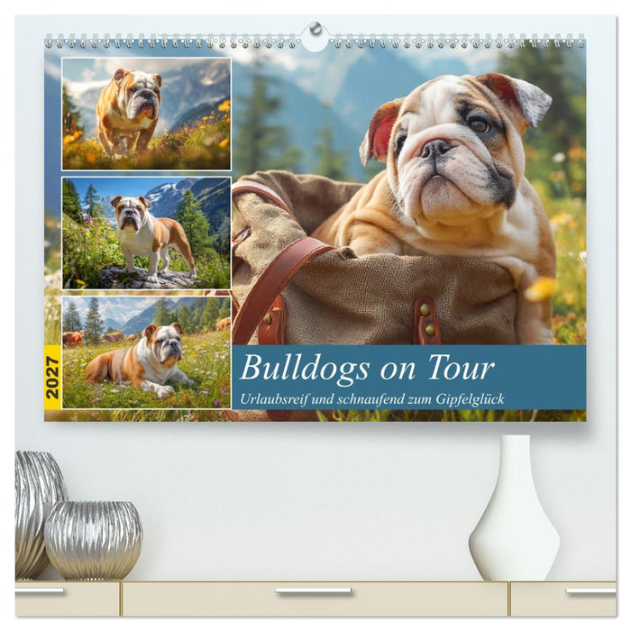 Bulldogs on Tour. Urlaubsreif und schnaufend zum Gipfelglück (CALVENDO Premium Wandkalender 2027)