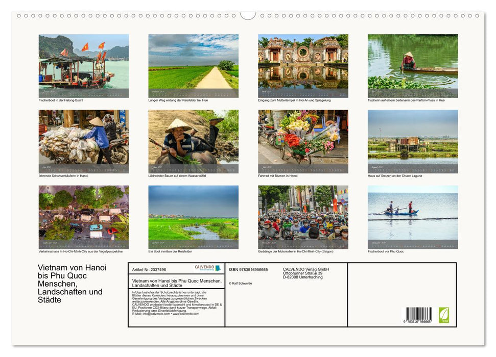 Vietnam von Hanoi bis Phu Quoc Menschen, Landschaften und Städte (CALVENDO Wandkalender 2027)