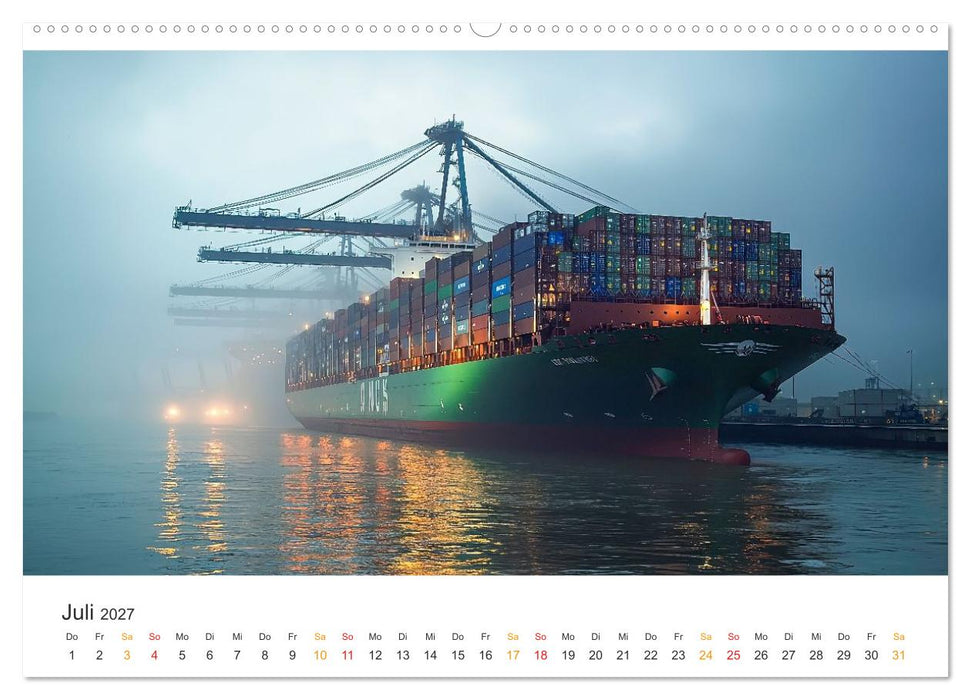 Containerschiffe - Giganten im Fokus (CALVENDO Premium Wandkalender 2027)