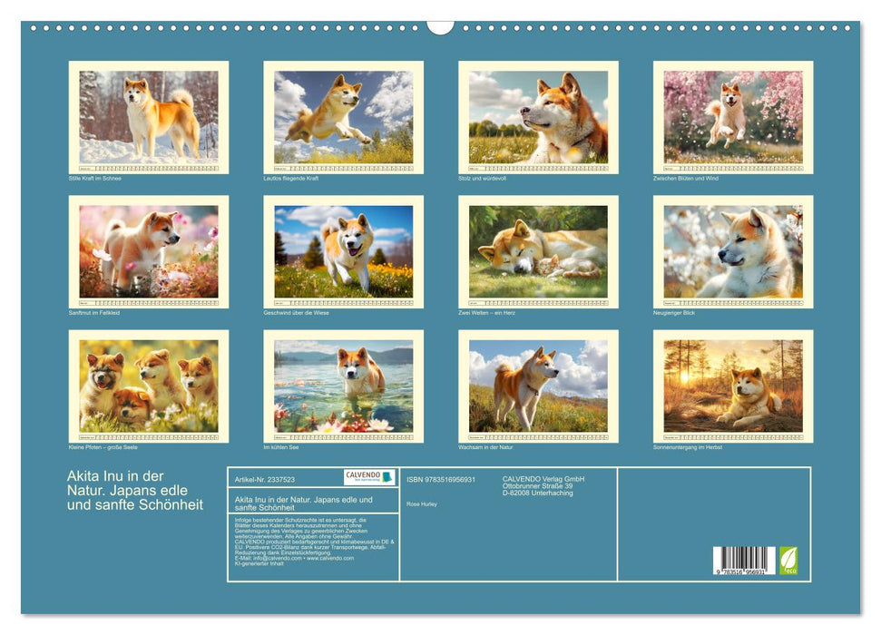 Akita Inu in der Natur. Japans edle und sanfte Schönheit (CALVENDO Wandkalender 2027)