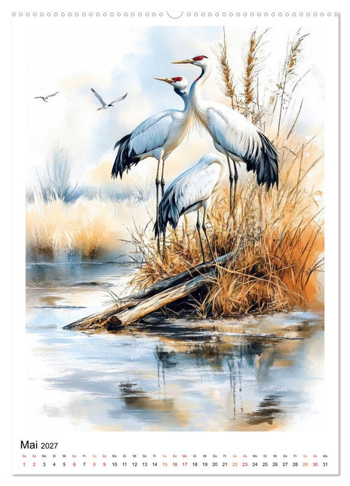 Vögel - gefiederte Freunde in Wald und Feld (CALVENDO Premium Wandkalender 2027)
