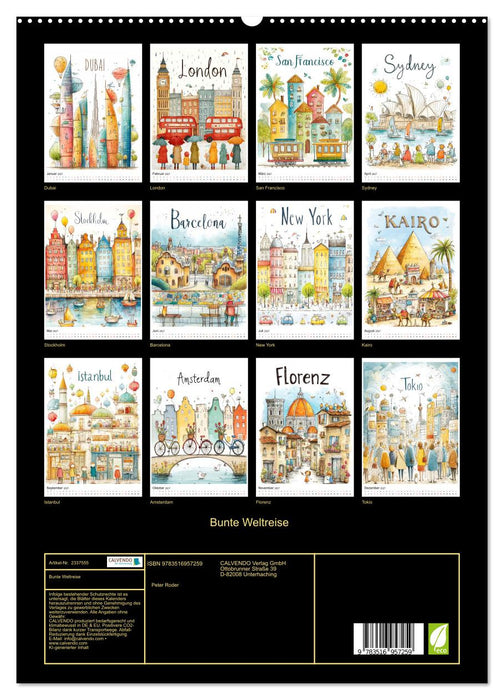 Bunte Weltreise (CALVENDO Premium Wandkalender 2027)