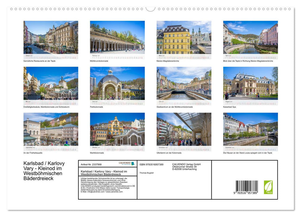 Karlsbad / Karlovy Vary - Kleinod im Westböhmischen Bäderdreieck (CALVENDO Premium Wandkalender 2027)