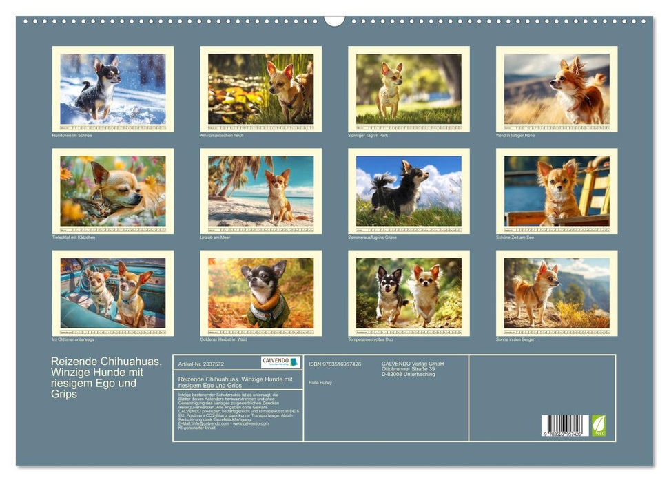 Reizende Chihuahuas. Winzige Hunde mit riesigem Ego und Grips (CALVENDO Wandkalender 2027)
