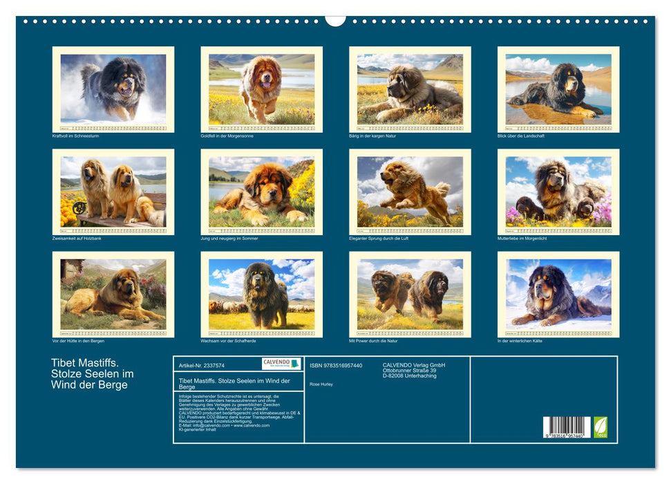 Tibet Mastiffs. Stolze Seelen im Wind der Berge (CALVENDO Wandkalender 2027)
