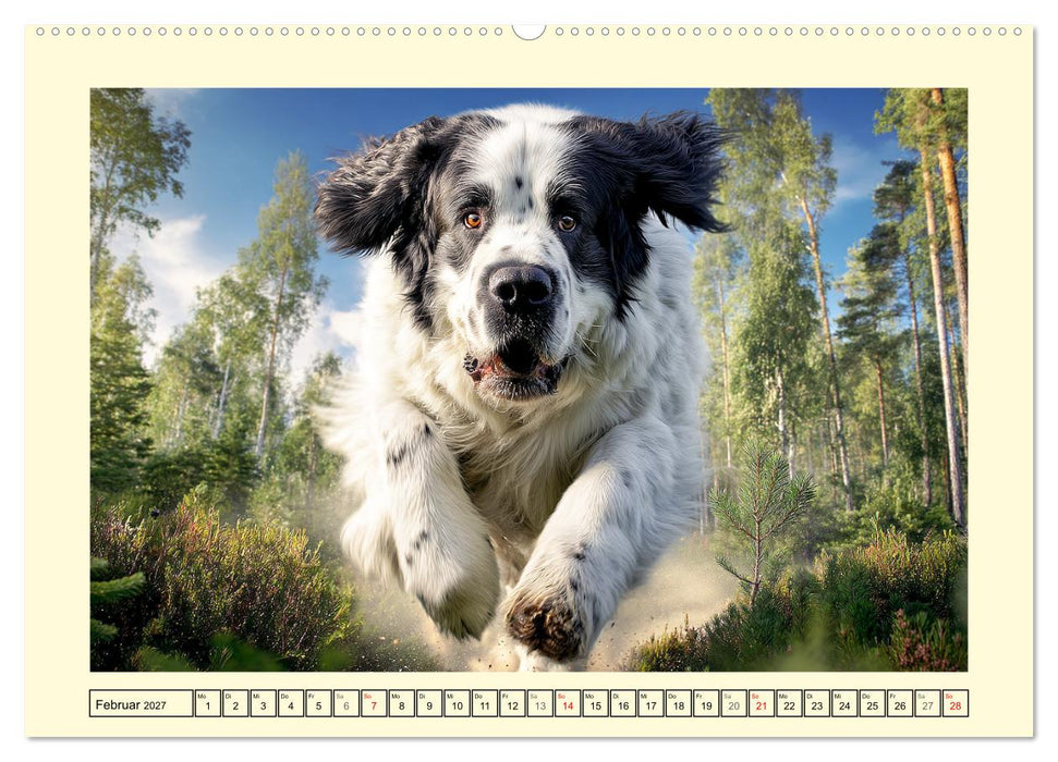 Landseer in der Natur. Majestätische und sanfte Hundeseelen (CALVENDO Wandkalender 2027)