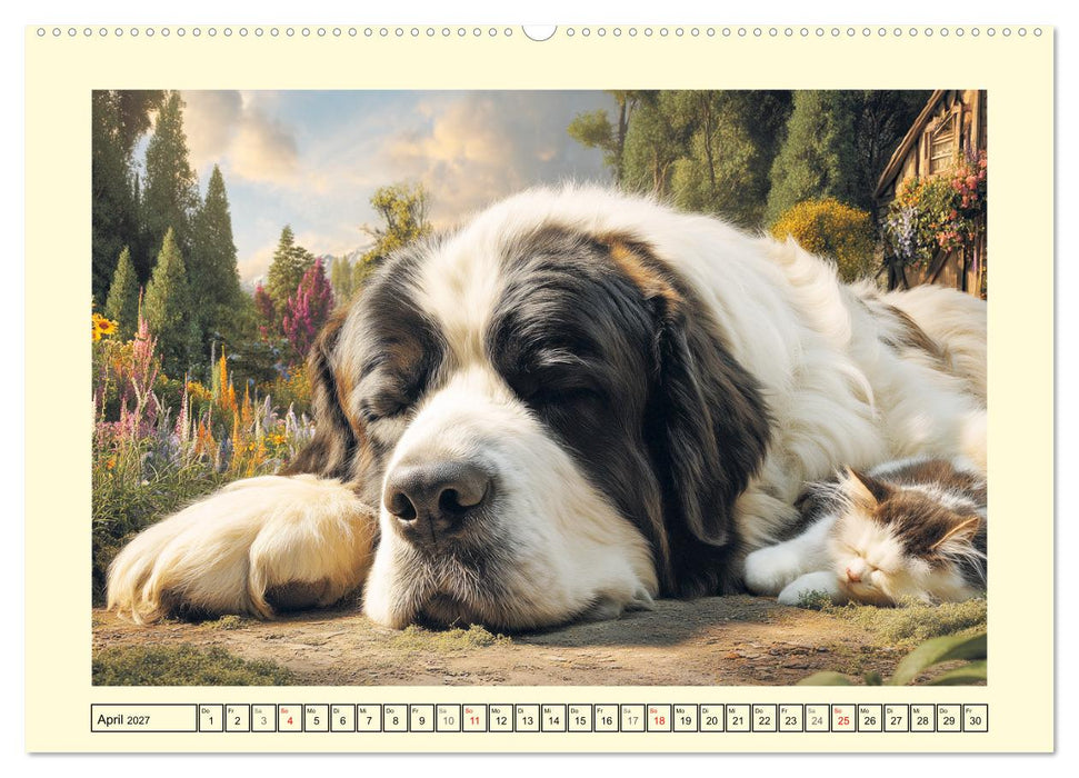 Landseer in der Natur. Majestätische und sanfte Hundeseelen (CALVENDO Wandkalender 2027)