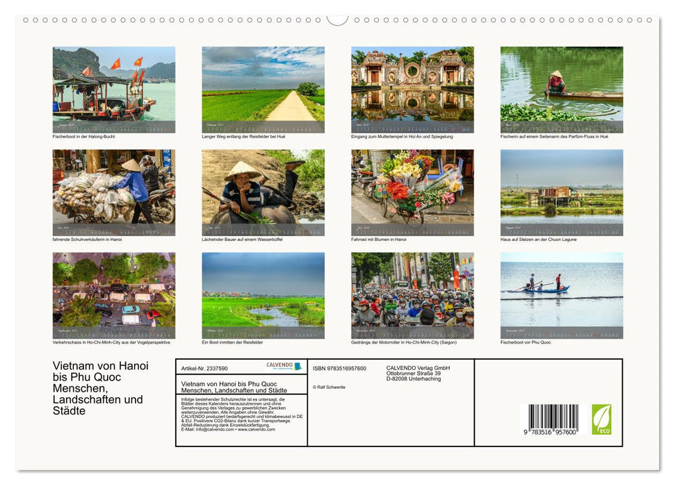 Vietnam von Hanoi bis Phu Quoc Menschen, Landschaften und Städte (CALVENDO Premium Wandkalender 2027)