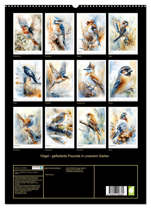 Vögel - gefiederte Freunde in unserem Garten (CALVENDO Premium Wandkalender 2027)