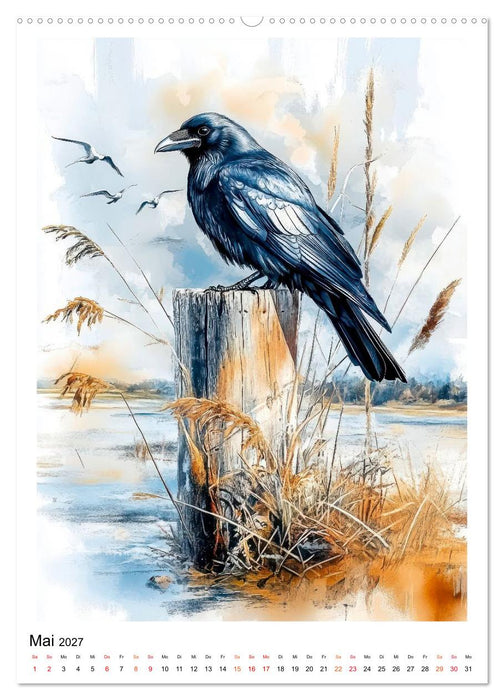 Vögel - gefiederte Freunde in unserem Garten (CALVENDO Premium Wandkalender 2027)