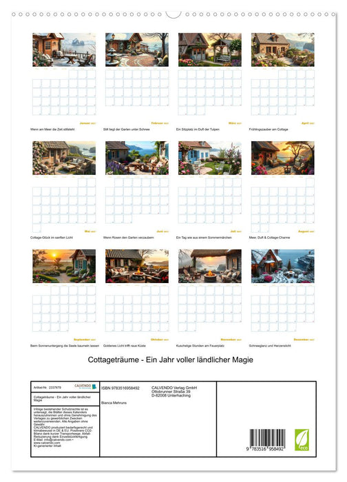 Cottageträume - Ein Jahr voller ländlicher Magie (CALVENDO Premium Wandkalender 2027)