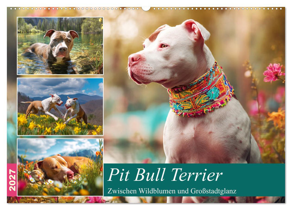Pit Bull Terrier. Zwischen Wildblumen und Großstadtglanz (CALVENDO Wandkalender 2027)