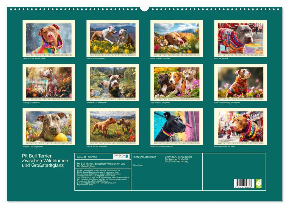 Pit Bull Terrier. Zwischen Wildblumen und Großstadtglanz (CALVENDO Wandkalender 2027)