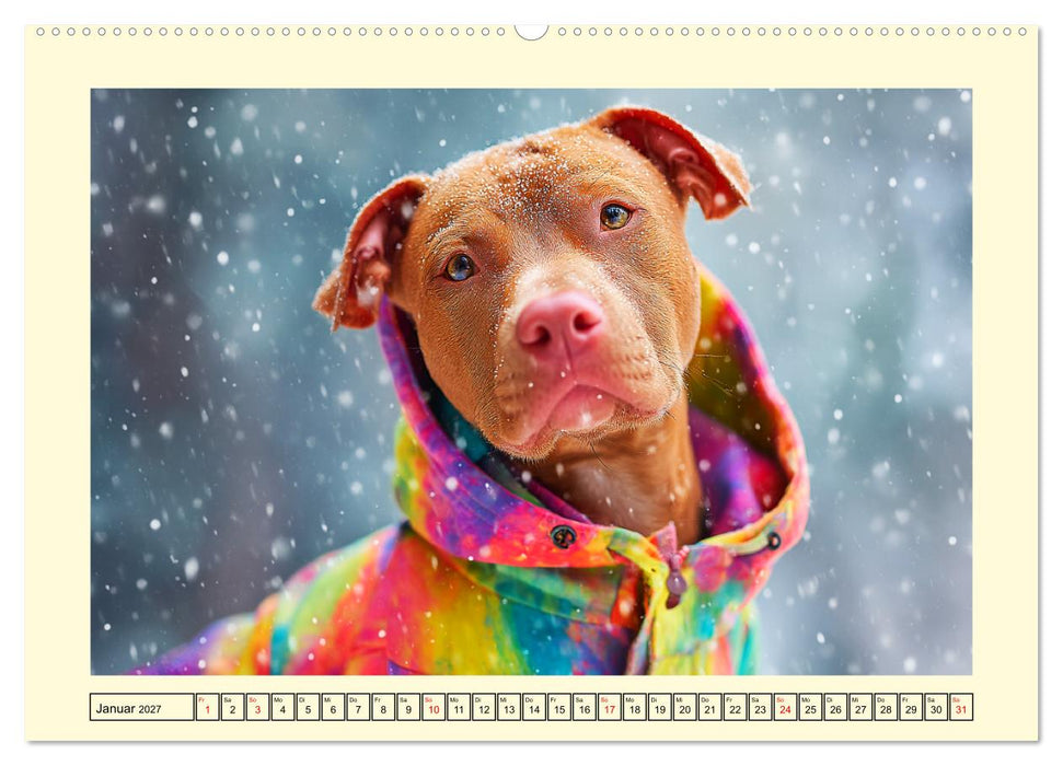 Pit Bull Terrier. Zwischen Wildblumen und Großstadtglanz (CALVENDO Wandkalender 2027)