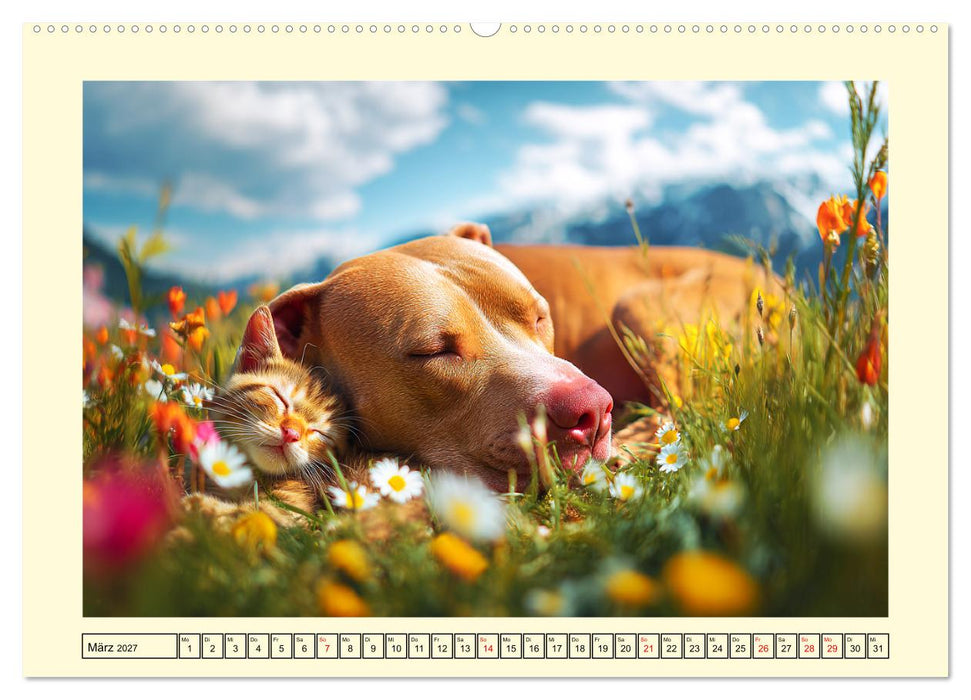 Pit Bull Terrier. Zwischen Wildblumen und Großstadtglanz (CALVENDO Wandkalender 2027)