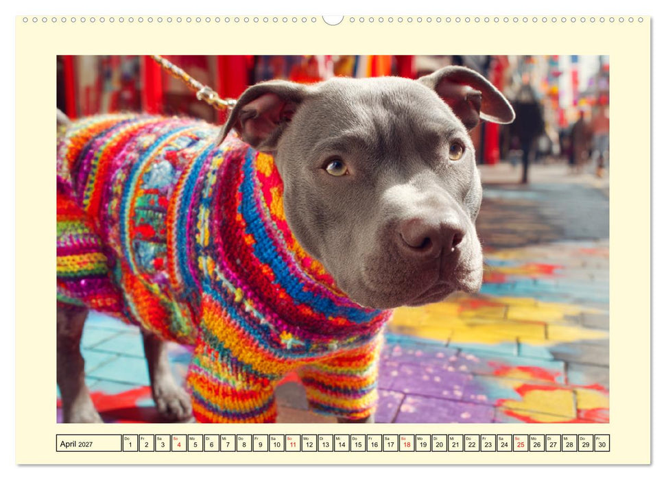 Pit Bull Terrier. Zwischen Wildblumen und Großstadtglanz (CALVENDO Wandkalender 2027)