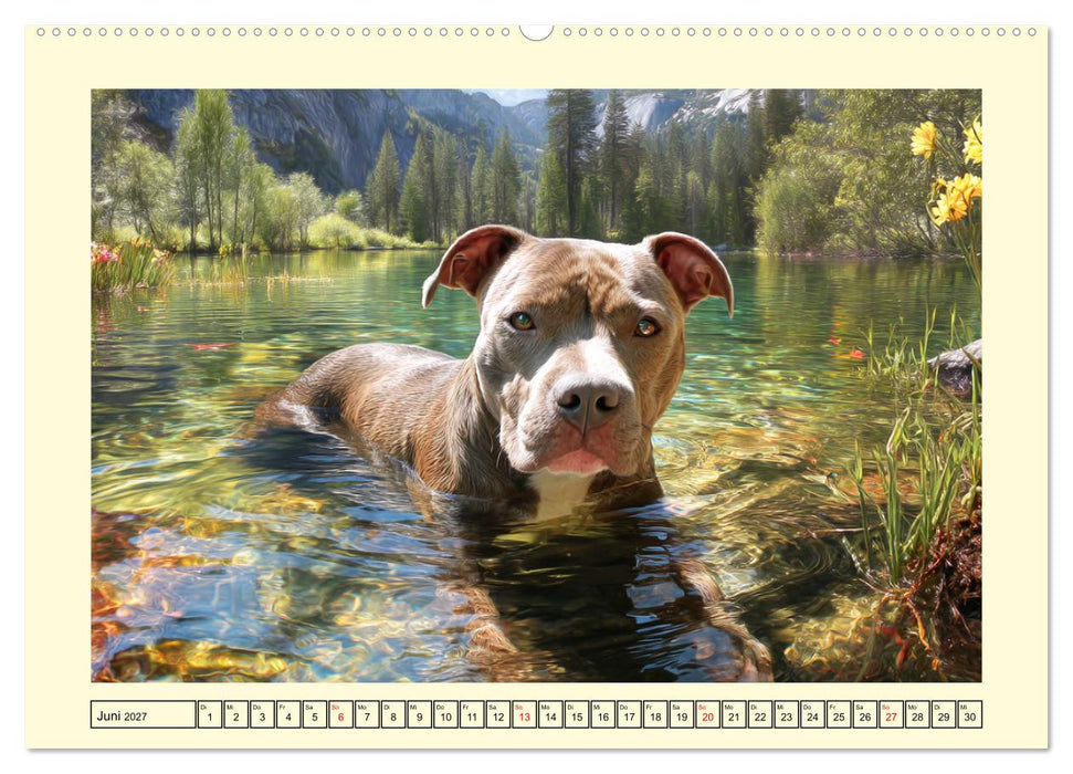 Pit Bull Terrier. Zwischen Wildblumen und Großstadtglanz (CALVENDO Wandkalender 2027)
