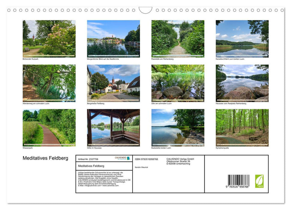 Meditatives Feldberg (CALVENDO Wandkalender 2027)