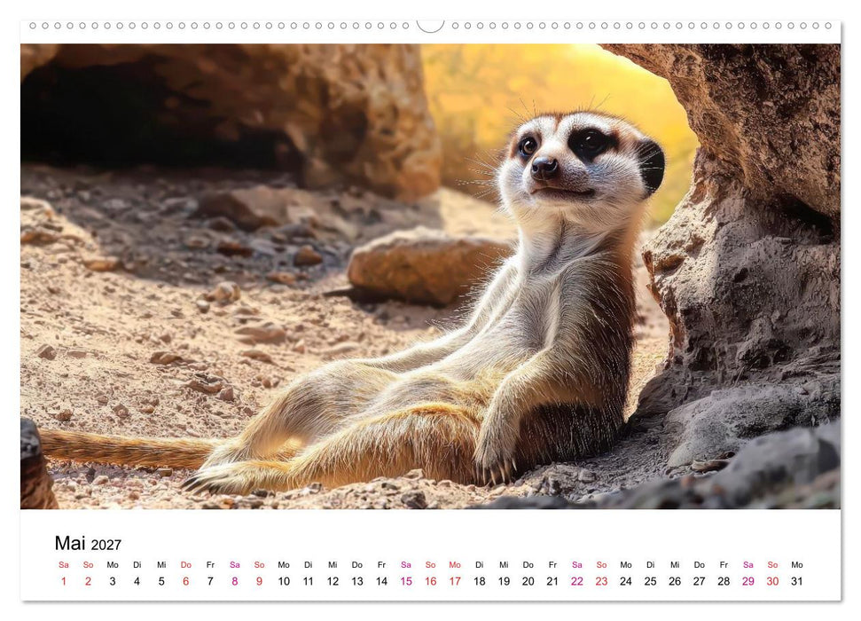 Erdmännchen - klein, frech, neugierig (CALVENDO Wandkalender 2027)
