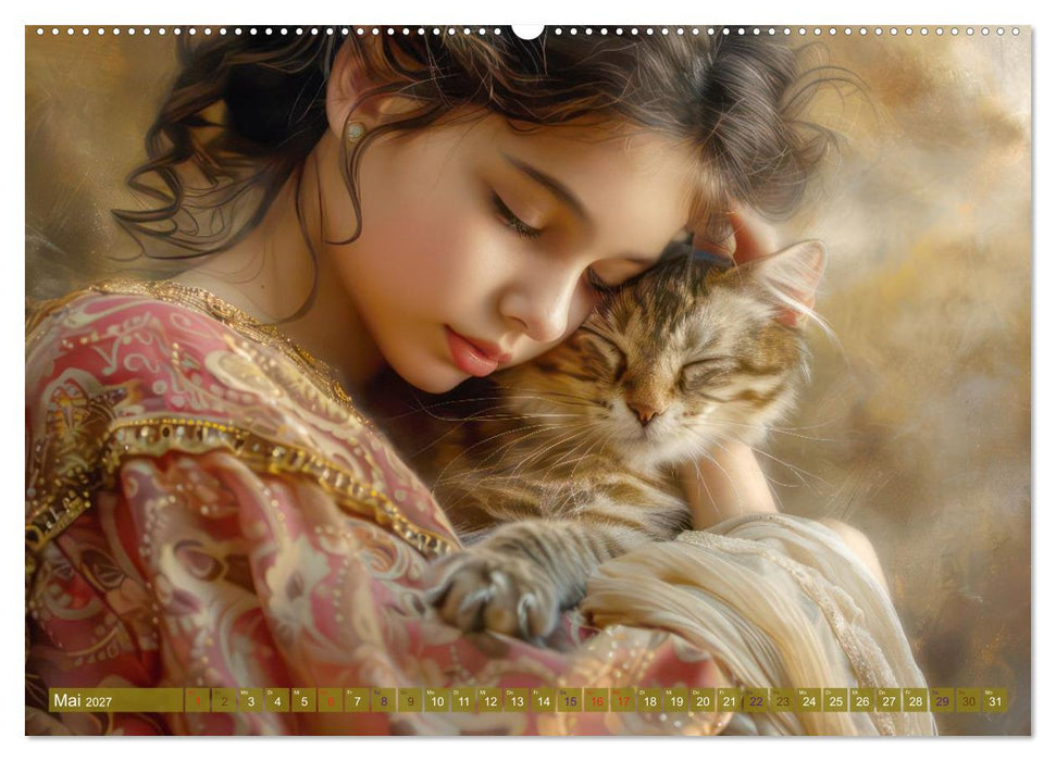 Eine kindliche Tierliebe - Herzensbilder (CALVENDO Premium Wandkalender 2027)