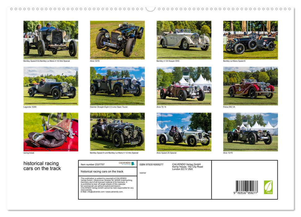 historical racing cars on the track (CALVENDO Premium-Calendar 2027)