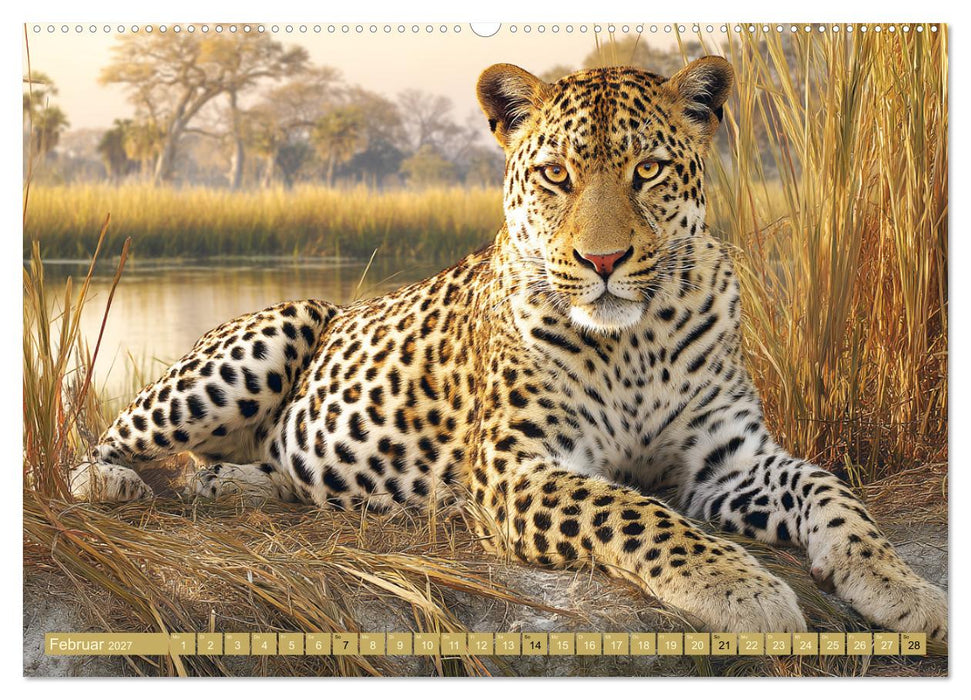 Leoparden. Meister der Jagd im seidigen Fleckenfell (CALVENDO Wandkalender 2027)