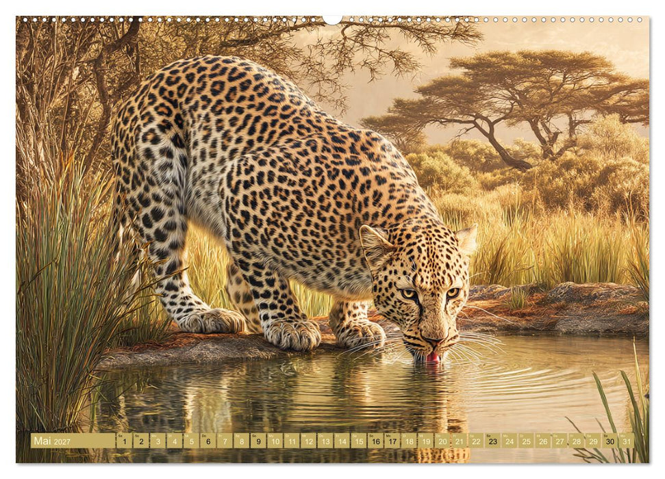 Leoparden. Meister der Jagd im seidigen Fleckenfell (CALVENDO Wandkalender 2027)