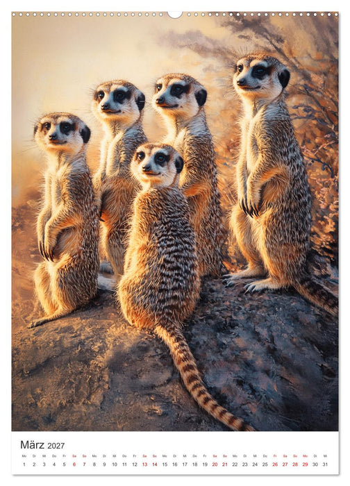 Wachsam, witzig, wunderbar! - Magische Momente mit Erdmännchen (CALVENDO Premium Wandkalender 2027)