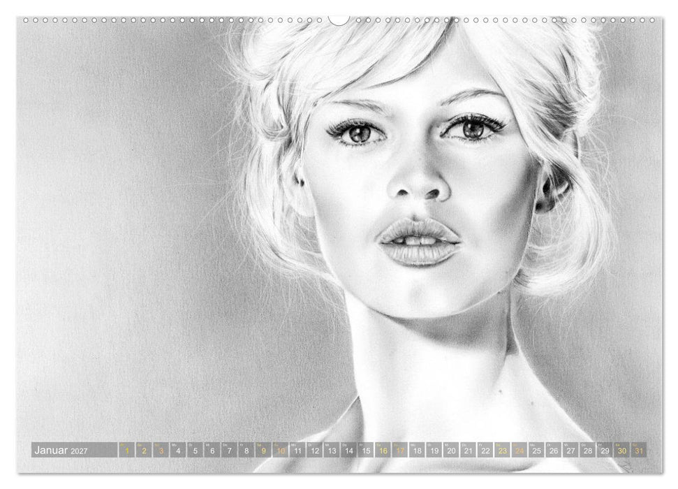 Hollywood Ikonen in Bleistift (CALVENDO Wandkalender 2027)